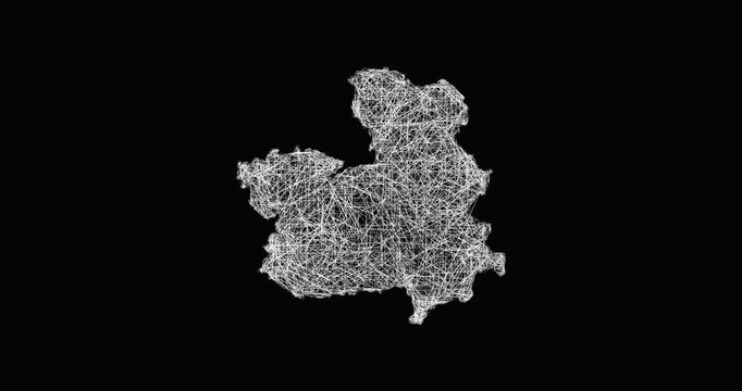 Sketch Castilla-La Mancha outline map animation - smooth progressive reveal
