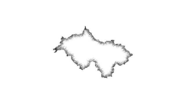 Sketch Canar outline map animation - smooth progressive reveal