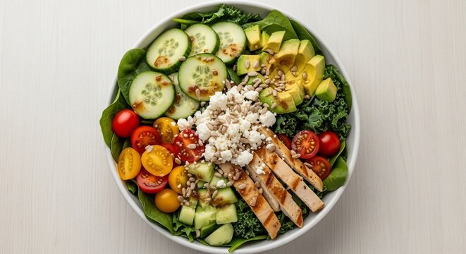 Healthy salad bowl fresh ingredients