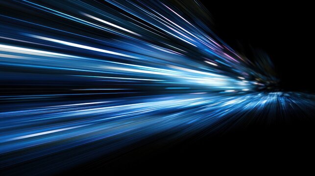 Blue light streaks abstract motion blur