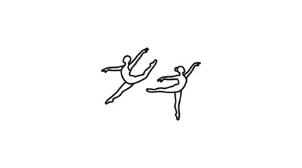 Minimalist Ballet Dancers Vector Illustration © Dodol Creative Stock