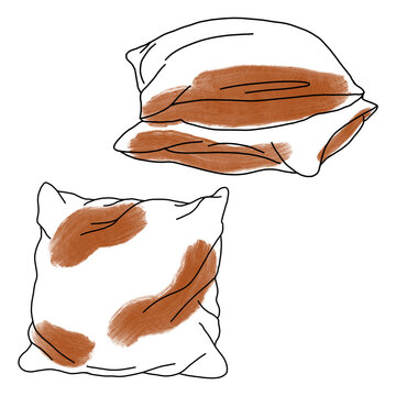 pillows bedding illustration sketch