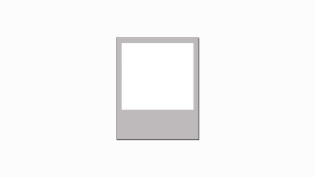 Illustration of a blank screen polaroid photo frame with a green background. Polaroid photo frame vector