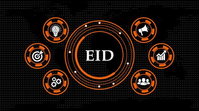 Digital infographics circle motion graphics with business strategy icons.