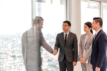 Fototapeta premium Business professionals meeting handshake photo