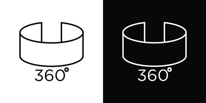 Tour virtual icon symbol. Vector outline drawing.