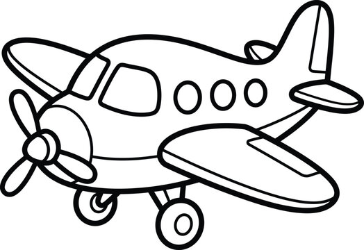 Cute airplane coloring page for children travel transportation drawing