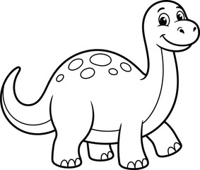 Fototapeta premium Friendly dinosaur coloring page for children prehistoric creature