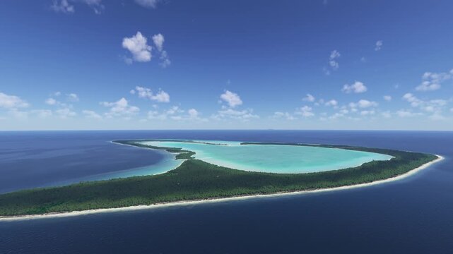 Drone aerial shot of Tūpai or Motu Iti in Society Islands. French Polynesia