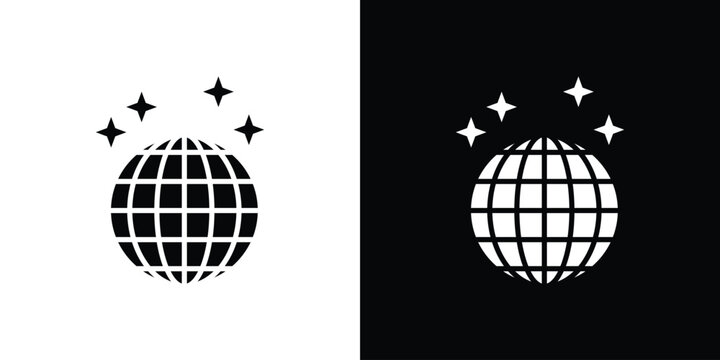 Disco ball icon design simple and modern concept templates