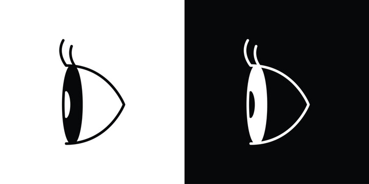 Eye side icon design simple and modern concept templates