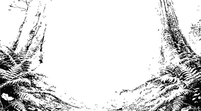tree roots on white background