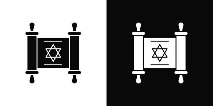 Scroll Torah icon design simple and modern concept templates