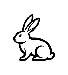 Fototapeta premium White rabbit silhouette design