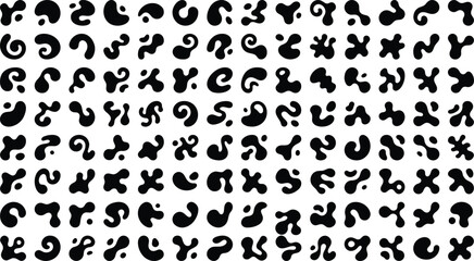 Fototapeta premium Black symbols, icons, and shapes, vector graphics set, abstract elements, design resources