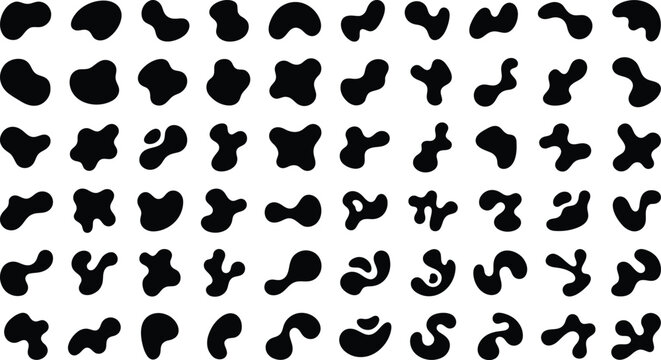 Black punctuation marks, symbols, and icons set, vector graphics, typography elements, 40 signs