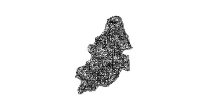 Sketch Birmingham outline map animation - smooth progressive reveal