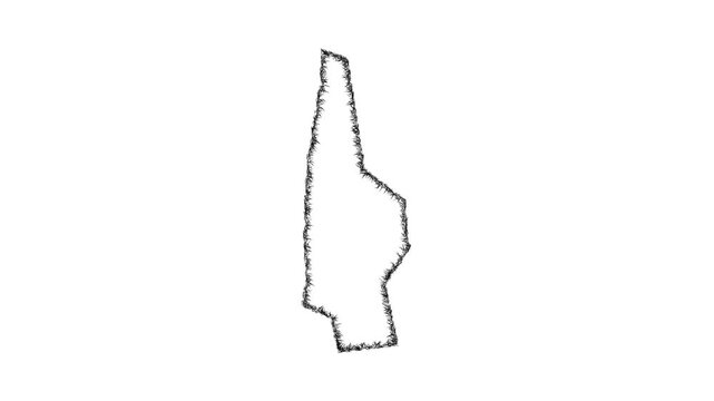 Sketch Blackpool outline map animation - smooth progressive reveal