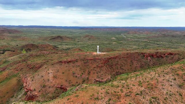 Aerial View of Mount Isa Weather Radar, Bureau of Meteorology Station in Outback Queensland, Australia