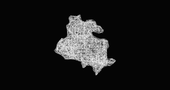 Sketch Bradford outline map animation - smooth progressive reveal