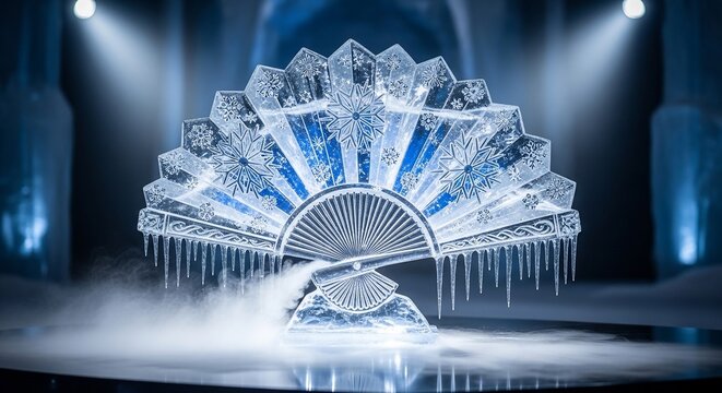 Ice fan art decorative structure