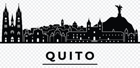 Obraz premium Quito city skyline silhouette vector illustration