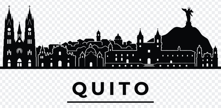 Quito city skyline silhouette vector illustration