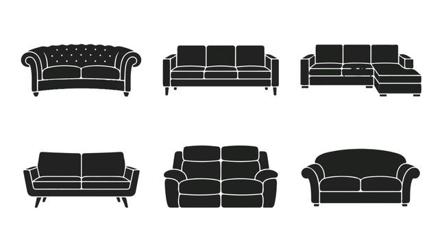 Silhouette of a modern sofa set