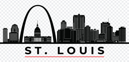 Obraz premium St louis city skyline silhouette vector illustration