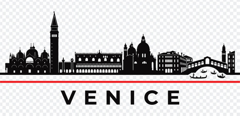Venice italy skyline silhouette vector illustration © MstSabina