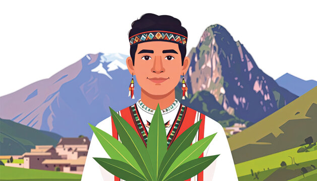 Smiling young man in traditional clothing.