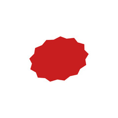 Fototapeta premium Blank Red Oval Jagged Starburst Sale Badge Sticker and Asymmetric Price Tag
