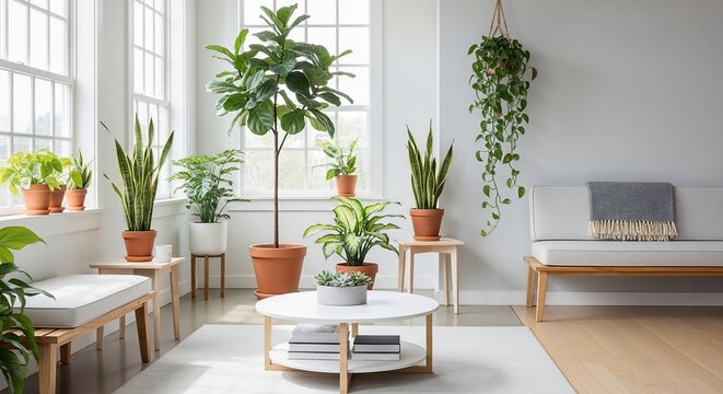 Indoor plants interior design