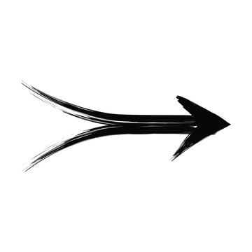 Abstract dry brush stroke direction pointer isolated vector.