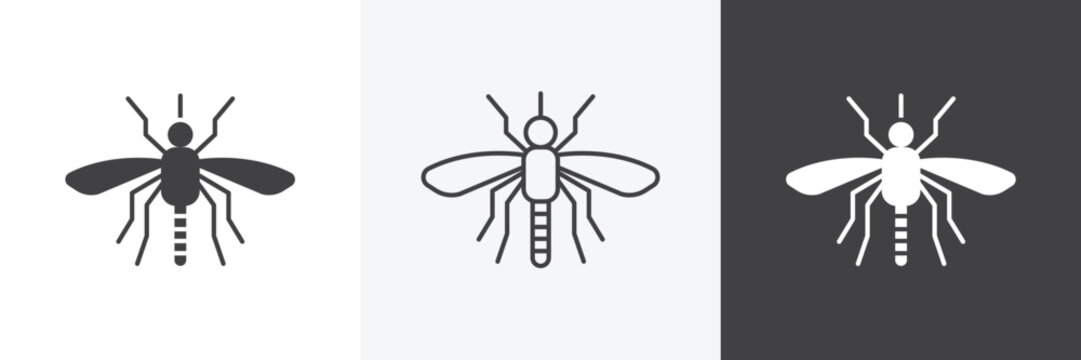 Mosquito icons in Thin line black color. flat simple vector symbols illustration.