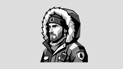 Man in winter parka portrait graphic © Agustasptrr