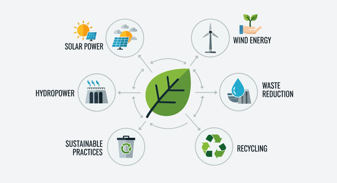 170 Eco friendly icons, sustainable practices, green energy symbols, environmental conservation concepts 45