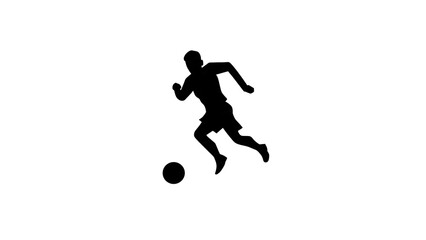 Fototapeta premium Silhouette of a person running in midair against white background.