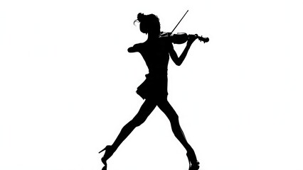 Fototapeta premium Silhouette of a person running in black and white.
