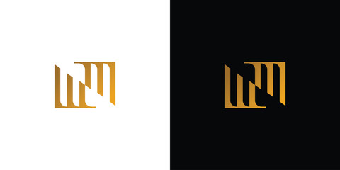 Elegant and luxury letter WM initials logo design © Rusly