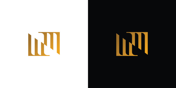 Elegant and luxury letter WM initials logo design