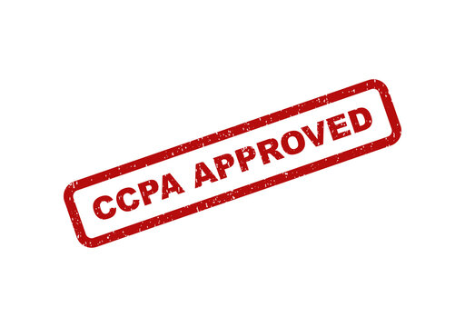 Ccpa approved red rubber stamp seal with a grunge texture effect