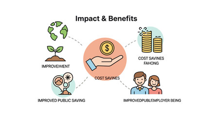 Fototapeta premium 170 Business infographic, cost savings, benefits, improvement, vector icons 45