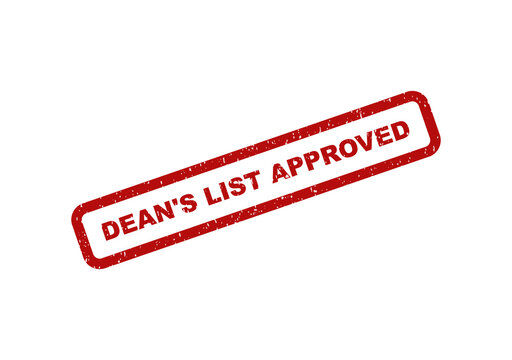 Red dean list approved rubber stamp seal impression on documents