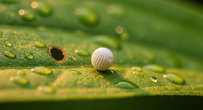 Insect egg on leaf