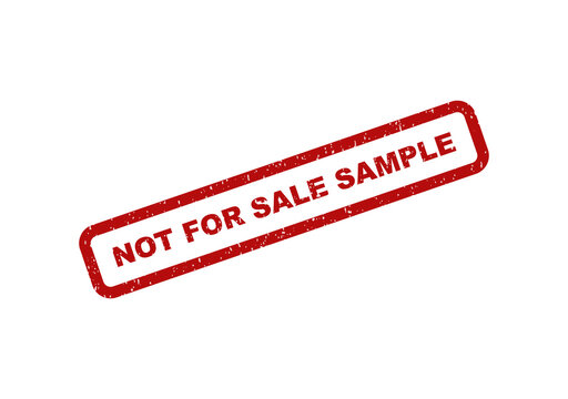 Red grunge rubber stamp with text not for sale sample on it