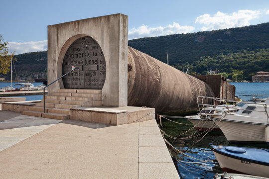 Bakar, Croatia: the entrance to a 395-meter-long underwater tunnel that once connected the two sides of the port is now a monument to industrial heritage.