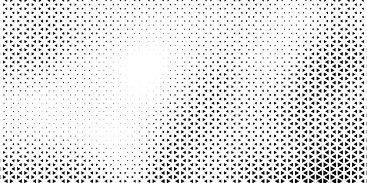 Halftone triangles pattern. Abstract geometric gradient background. Vector illustration