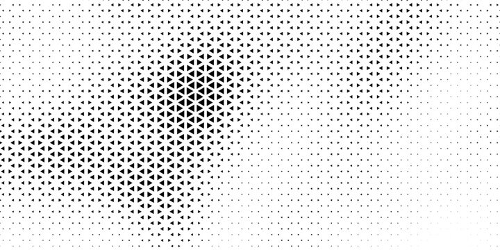 Halftone triangles pattern. Abstract geometric gradient background. Vector illustration