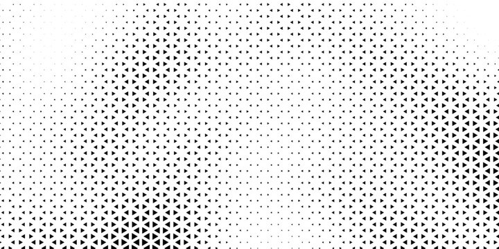 Halftone triangles pattern. Abstract geometric gradient background. Vector illustration